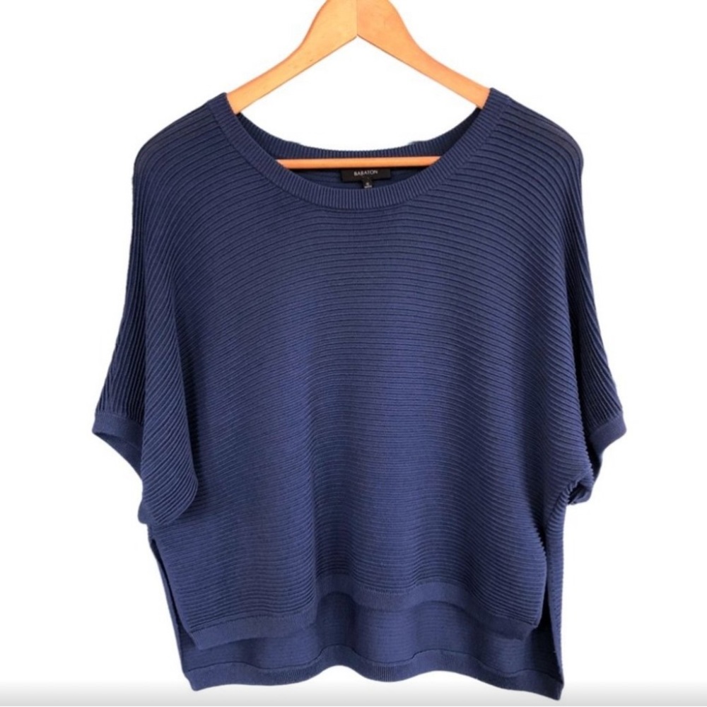 Aritzia Babaton Donald Sweater XS Blue Short Sleeve